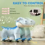 6V Kids Electric Ride on Animal Tyrannosaurus with Music Forward for Aged 18-36 Months, Blue - Image 6