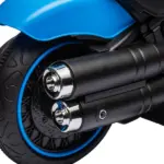 6V Kids Motorcycle Ride-on with Training Wheels Single-Button Start Blue Battery-Operated Vehicle - Image 9
