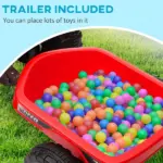 Aosom Kids 6V Ride-On Car with Trailer Red for Ages 18-36 Months - Image 4