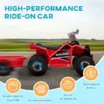 Aosom Kids 6V Ride-On Car with Trailer Red for Ages 18-36 Months - Image 6