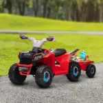 Aosom Kids 6V Ride-On Car with Trailer Red for Ages 18-36 Months - Image 10