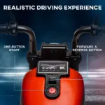 6V Ride-on Motorcycle for Kids with Training Wheels Red Battery-Operated Motorbike Single-Button Start - Image 4