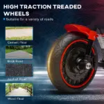 6V Ride-on Motorcycle for Kids with Training Wheels Red Battery-Operated Motorbike Single-Button Start - Image 6