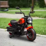 6V Ride-on Motorcycle for Kids with Training Wheels Red Battery-Operated Motorbike Single-Button Start - Image 10