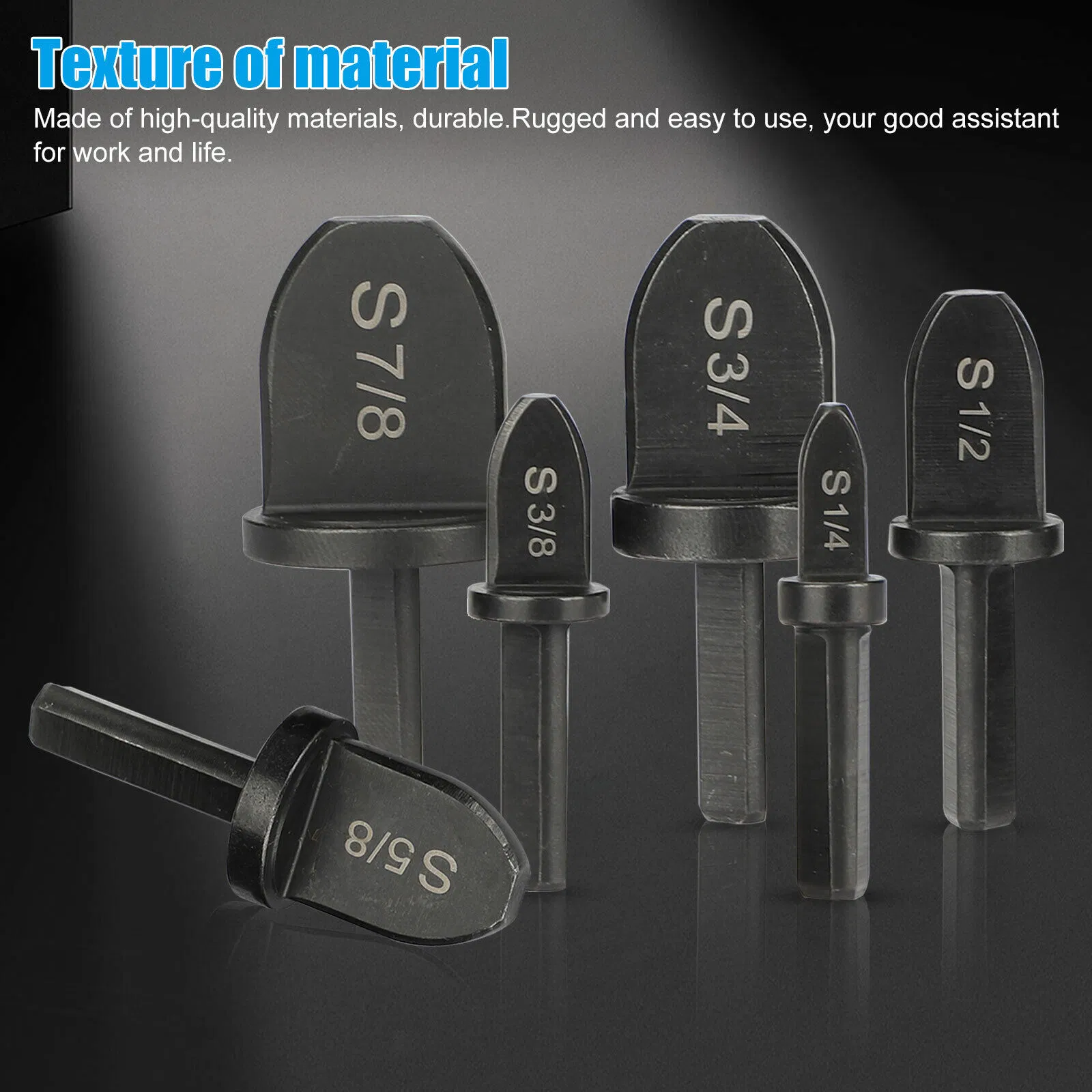 6 Piece HVAC Copper Pipe Swaging Drill Bit Set, 1/4 to 7/8 Inch