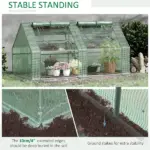 Outsunny 6x3x3 Small Backyard Greenhouse, Portable with 2 PE/PVC Covers and 2 Roll Up Windows, for Outdoor Planter Warm House, Green - Image 5