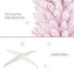 HOMCOM 7' Decorated Christmas Tree Snow Flocked Artificial Christmas Tree with Pencil Shape, Realistic Branches, Pink - Image 7