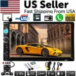7 Inch Double DIN Bluetooth Car MP5 Player Touchscreen Stereo with Backup Camera