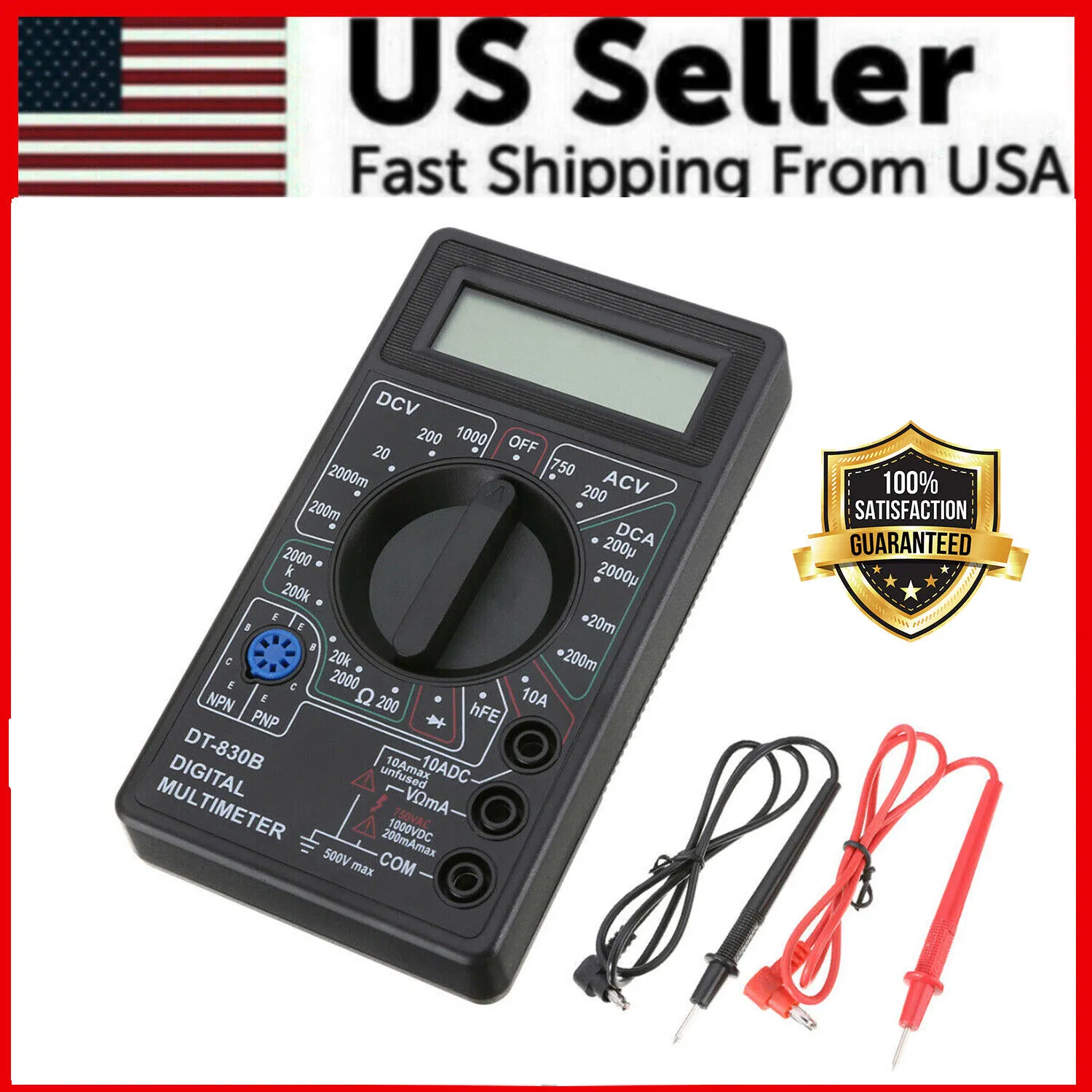 7 Function Digital Multimeter for AC DC Voltage Current and Resistance