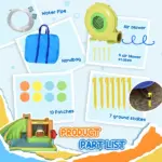 7 in 1 Inflatable Water Slide Bounce House with 750W Air Blower - Image 4