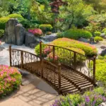 7' Metal Arch Garden Bridge Arc Footbridge with Side Railings Decorative Scrollwork, Bronze - Image 10