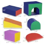 7-Piece Baby Soft Play Equipment, Multicolored Toddler Climber, Easy-to-Clean Surface, Creativity Climbing Toy - Image 3