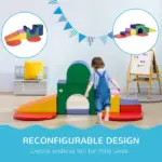 7-Piece Baby Soft Play Equipment, Multicolored Toddler Climber, Easy-to-Clean Surface, Creativity Climbing Toy - Image 6