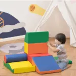 7 Piece Kids Soft Play Blocks, Foam Climb and Crawl Gym Toy, Building and Stacking Blocks - Image 2