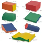 7 Piece Kids Soft Play Blocks, Foam Climb and Crawl Gym Toy, Building and Stacking Blocks - Image 3