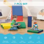 7 Piece Kids Soft Play Blocks, Foam Climb and Crawl Gym Toy, Building and Stacking Blocks - Image 4
