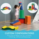 7 Piece Kids Soft Play Blocks, Foam Climb and Crawl Gym Toy, Building and Stacking Blocks - Image 5