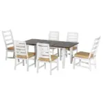 Outsunny 7 Piece Patio Dining Set with Umbrella Hole, Aluminum Outdoor Furniture Set with 6 Chairs and Cushions for Garden, Backyard, or Poolside - Image 11