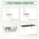 Outsunny 7 Piece Patio Dining Set with Umbrella Hole, Aluminum Outdoor Furniture Set with 6 Chairs and Cushions for Garden, Backyard, or Poolside - Image 4