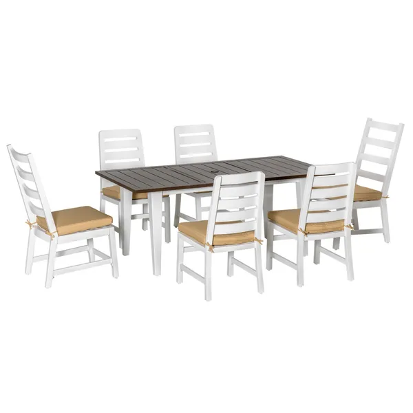7-piece-patio-dining-set-with-umbrella-hole-aluminum-outdoor-furniture-set-with-6-chairs-and-cushions-for-garden-backyard-or-poolside.webp Outsunny 7 Piece Patio Dining Set with Umbrella Hole, Aluminum Outdoor Furniture Set with 6 Chairs and Cushions for Garden, Backyard, or Poolside - Image 1