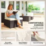 Outsunny 7 Piece Patio Furniture Set, All Weather PE Rattan Outdoor Furniture Conversation Sets with Glass Top Coffee Table - Image 4