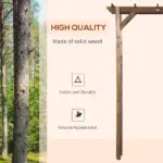 Outsunny 7' Wooden Steel Garden Arbor with Fir Wood and Side Panel for Wedding and Ceremony Garden Arched Trellis for Climbing Vines, Carbonized - Image 4