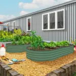 Outsunny 7' x 3' x 1' Raised Garden Bed Set, 2PCS Raised Beds for Gardening with Metal Plant Stakes, Green - Image 2