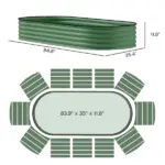 Outsunny 7' x 3' x 1' Raised Garden Bed Set, 2PCS Raised Beds for Gardening with Metal Plant Stakes, Green - Image 3