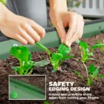 Outsunny 7' x 3' x 1' Raised Garden Bed Set, 2PCS Raised Beds for Gardening with Metal Plant Stakes, Green - Image 6
