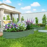 Outsunny 7' x 3' x 1' Raised Garden Bed Set, 2PCS Raised Beds for Gardening with Metal Plant Stakes, Green - Image 10