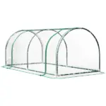 Outsunny 6.6 x 3.3 x 2.6 Ft Mini Greenhouse with 4 Zippered Doors and PVC Cover - Image 12