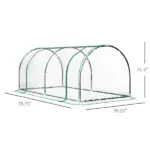 Outsunny 6.6 x 3.3 x 2.6 Ft Mini Greenhouse with 4 Zippered Doors and PVC Cover - Image 3