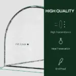 Outsunny 6.6 x 3.3 x 2.6 Ft Mini Greenhouse with 4 Zippered Doors and PVC Cover - Image 6