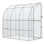 Outsunny 7' x 4' x 7' Outdoor Walk-In Greenhouse, Plant Nursery with Roll-up Door, and PE Cover, White - Image 11