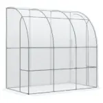 Outsunny 7' x 4' x 7' Outdoor Walk-In Greenhouse, Plant Nursery with Roll-up Door, and PE Cover, White