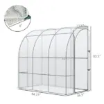 Outsunny 7' x 4' x 7' Outdoor Walk-In Greenhouse, Plant Nursery with Roll-up Door, and PE Cover, White - Image 3