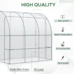 Outsunny 7' x 4' x 7' Outdoor Walk-In Greenhouse, Plant Nursery with Roll-up Door, and PE Cover, White - Image 4