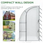 Outsunny 7' x 4' x 7' Outdoor Walk-In Greenhouse, Plant Nursery with Roll-up Door, and PE Cover, White - Image 5