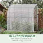 Outsunny 7' x 4' x 7' Outdoor Walk-In Greenhouse, Plant Nursery with Roll-up Door, and PE Cover, White - Image 6