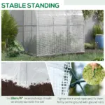 Outsunny 7' x 4' x 7' Outdoor Walk-In Greenhouse, Plant Nursery with Roll-up Door, and PE Cover, White - Image 7