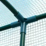 Outsunny 7' x 4' x 7' Outdoor Walk-In Greenhouse, Plant Nursery with Roll-up Door, and PE Cover, White - Image 9
