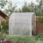 Outsunny 7' x 4' x 7' Outdoor Walk-In Greenhouse, Plant Nursery with Roll-up Door, and PE Cover, White - Image 10