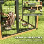 PawHut 7 ft x 5 ft Extra Large Dog House, Wood Outdoor Dog Kennel with Platform, Storage Cabinet for Large Breeds, Yellow - Image 7
