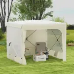 Outsunny 7' x 8' Pop Up Canopy Tent, Camping Tent Sun Shade Shelter with Curtains, Nettings and Carrying Bag, UV-Resistant - Image 2