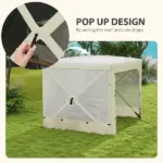 Outsunny 7' x 8' Pop Up Canopy Tent, Camping Tent Sun Shade Shelter with Curtains, Nettings and Carrying Bag, UV-Resistant - Image 4