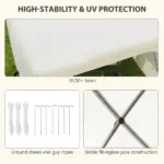 Outsunny 7' x 8' Pop Up Canopy Tent, Camping Tent Sun Shade Shelter with Curtains, Nettings and Carrying Bag, UV-Resistant - Image 6