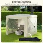 Outsunny 7' x 8' Pop Up Canopy Tent, Camping Tent Sun Shade Shelter with Curtains, Nettings and Carrying Bag, UV-Resistant - Image 7