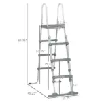 Outsunny 70" Above Ground Swimming Pool Ladder, A-Frame Deck Ladder with Top Platform, Non-slip Steps and Rounded Handrails for 48" Pool Wall Height - Image 3