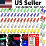 70 Piece T5 T10 5050 SMD 12V LED Instrument Cluster Bulb Set