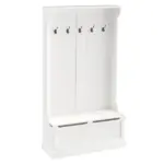 HOMCOM 71 Inch Hall Tree with Storage Bench, 3-In-1 Coat Rack, White Entryway Organizer - Image 12